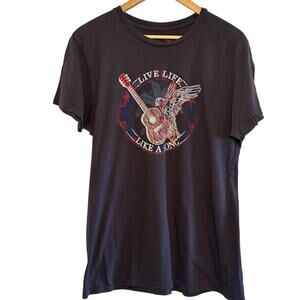 Jimmy Buffett Live Life Like a Song Women's XXL Gray Short Sleeve Shirt